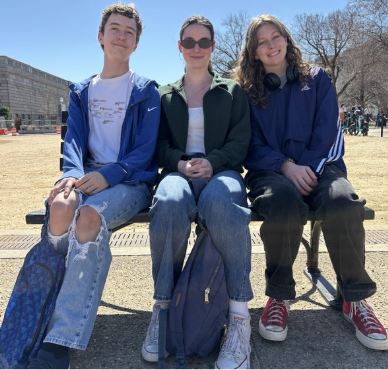 Maggie, Cody, and Emory, Reporters on the National Mall, Spring 2025